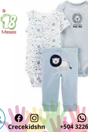 Conjunto de mameluco azul de animales.