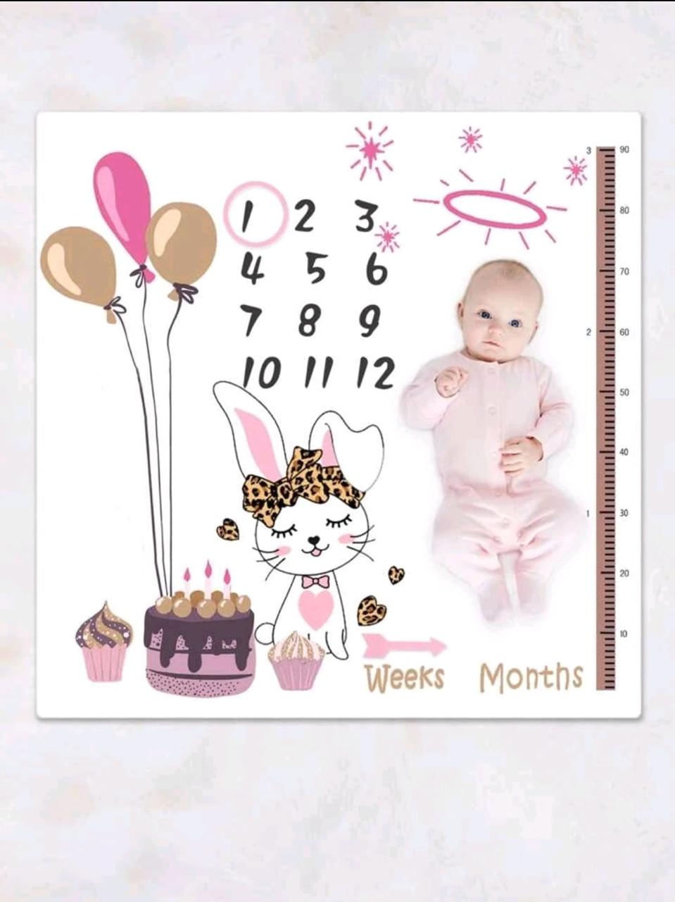 Manta Mensual De 12 Meses Para Bebé Recién Nacido, Accesorios De Fotografía De Bebé Suave, Manta