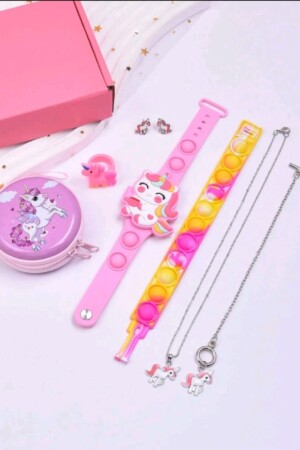Set de reloj con pulseras unicornio