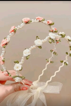 Diademas para niñas color rosa y blanco