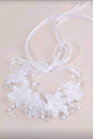 vincha  de flores con piedritas