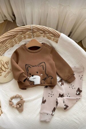 Set de 2 piezas para bebé: sudadera con aplique de zorro