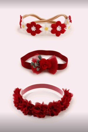 Set de 3 diademas color Vino