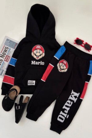 Conjunto Hoodie Super Mario "Level Up" Black Edition