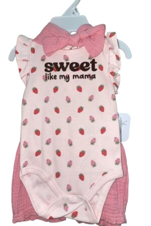 Conjunto bebé “Sweet like my mama” con fresas 🍓