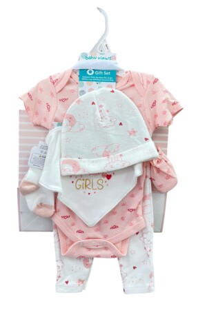 Set de regalo para recién nacida 6 piezas rosa 🌙⭐