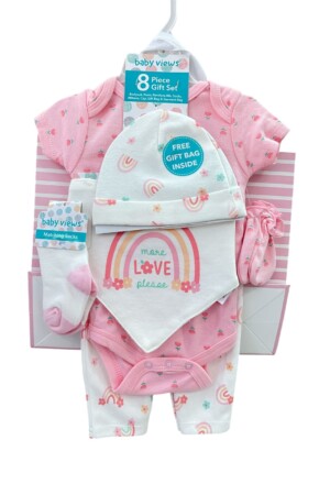 Set de regalo para recién nacida 8 piezas arcoíris rosa 🌸