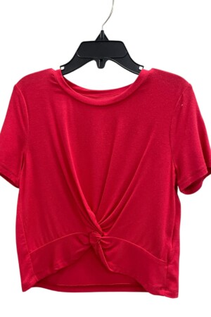Blusa roja para niña con nudo frontal ✨